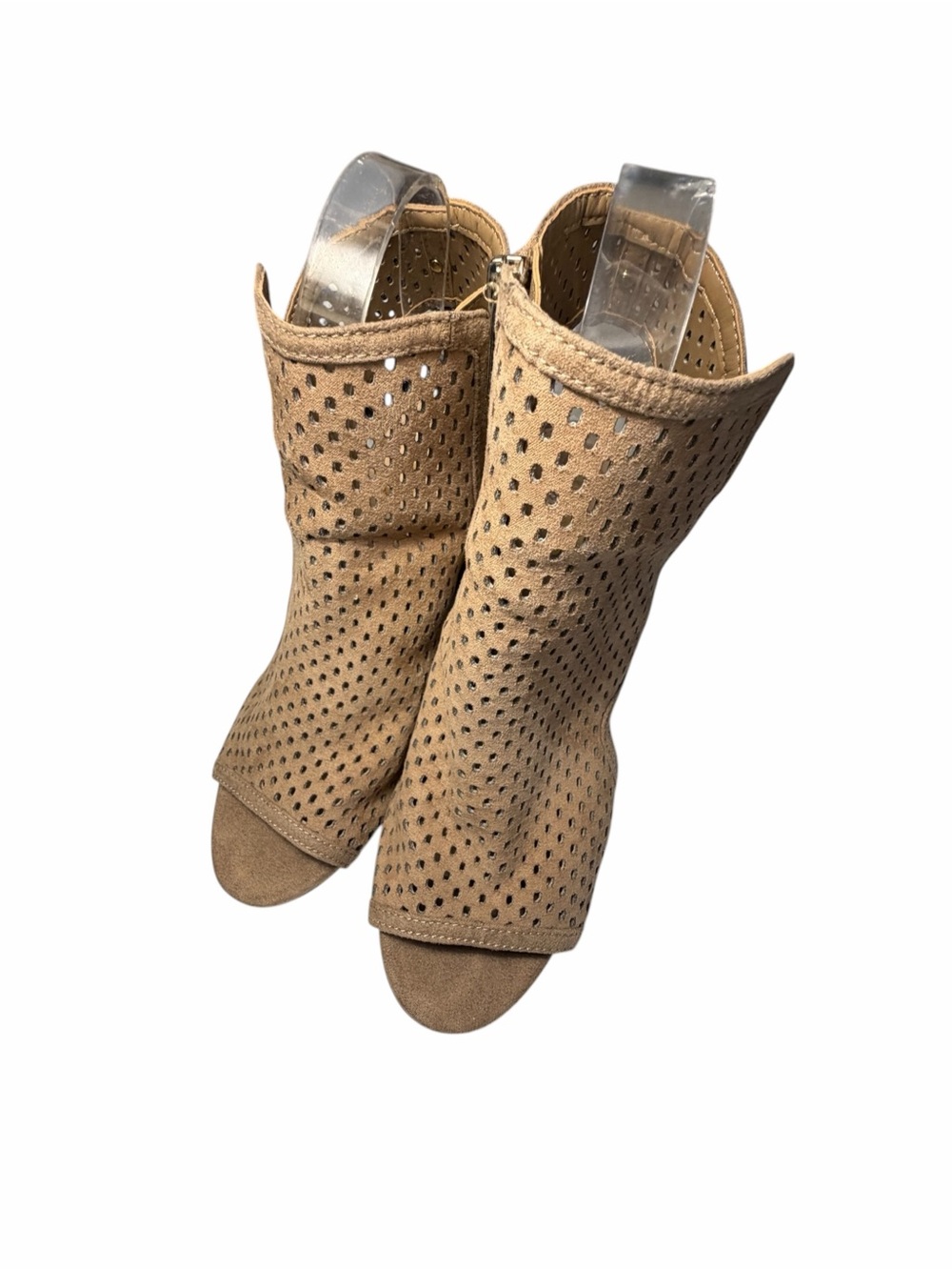 Circus Sam Edelman Emerson Tan Perforated Open-Toe Women's Booties Sz 7.5